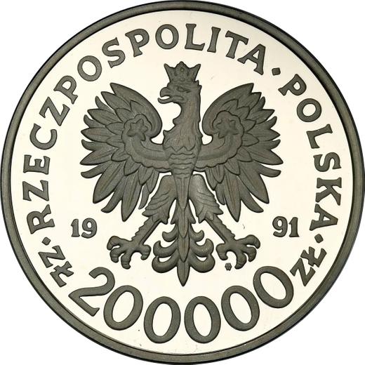 Avers 200000 Zlotych 1991 MW "Gewichtheben" Segelsport - Silbermünze Wert - Polen, III Republik Polen vor Stückelung