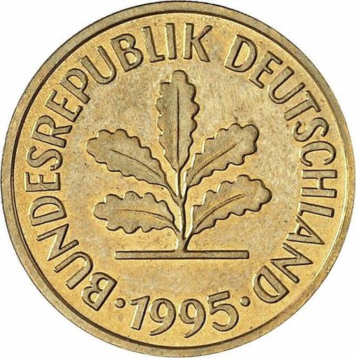 Reverso 5 Pfennige 1995 D - valor de la moneda  - Alemania, RFA