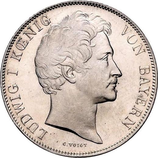 Awers monety - 1 gulden 1840 - cena srebrnej monety - Bawaria, Ludwik I