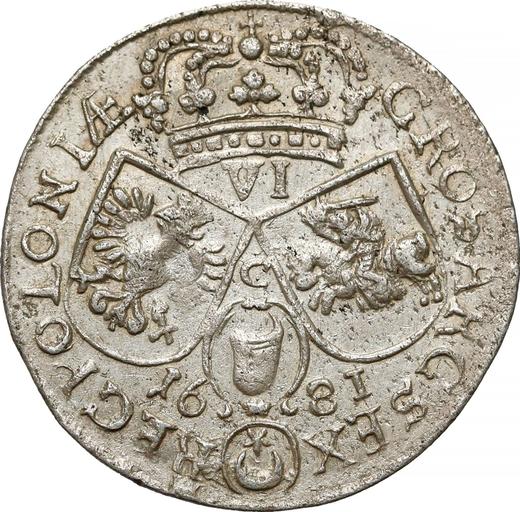 Reverse 6 Groszy (Szostak) 1681 C TLB "Type 1680-1683" - Silver Coin Value - Poland, John III Sobieski