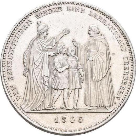 Rewers monety - Talar 1835 "Zakon benedyktynów" - cena srebrnej monety - Bawaria, Ludwik I