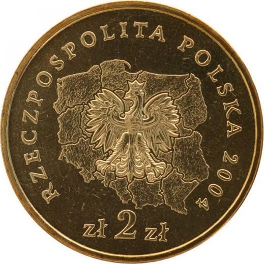 Аверс монеты - 2 злотых 2004 года MW NR "Подкарпатское воеводство" - цена  монеты - Польша, III Республика после деноминации
