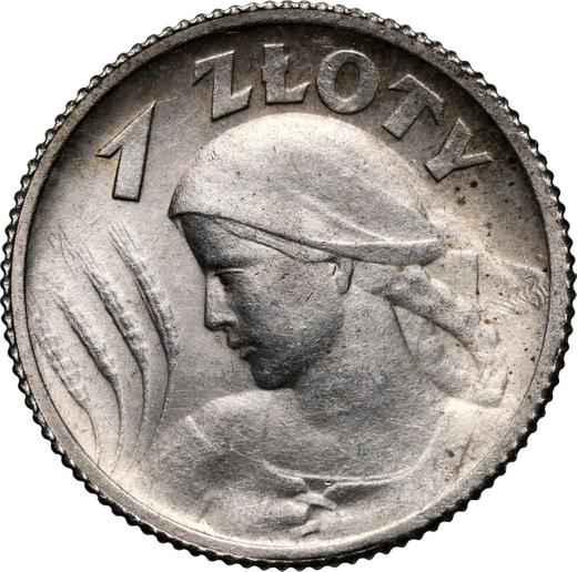 Reverse 1 Zloty 1924 "A woman with ears of corn" - Poland, II Republic