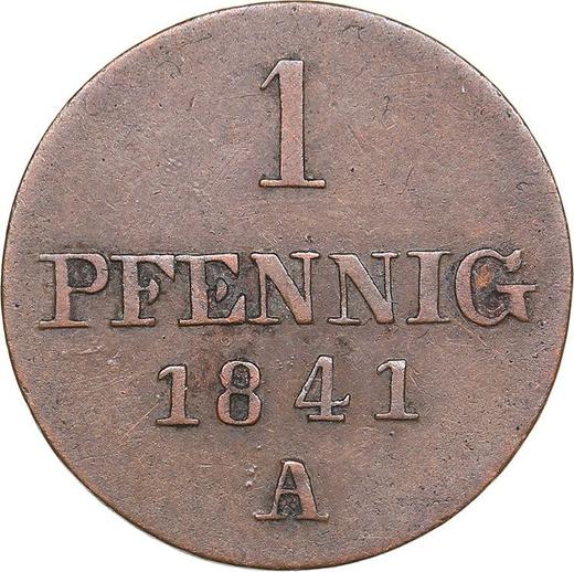 Реверс монеты - 1 пфенниг 1841 года A - цена  монеты - Ганновер, Эрнст Август