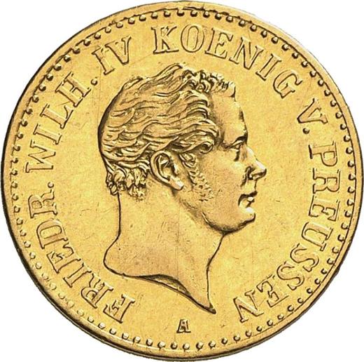 Аверс монеты - 1/2 фридрихсдора 1849 года A - цена золотой монеты - Пруссия, Фридрих Вильгельм IV