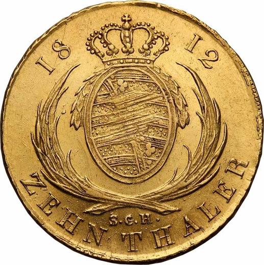 Реверс монеты - 10 талеров 1812 года S.G.H. - цена золотой монеты - Саксония-Альбертина, Фридрих Август I