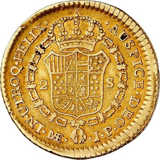 Реверс монеты - 2 эскудо 1821 года JP - цена золотой монеты - Перу, Фердинанд VII