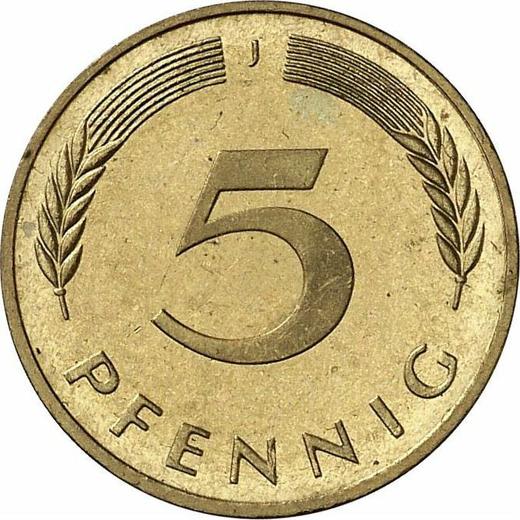 Аверс монеты - 5 пфеннигов 1986 года J - цена  монеты - Германия, ФРГ