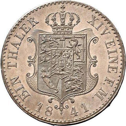 Reverso Tálero 1841 S "Tipo 1841-1849" - valor de la moneda de plata - Hannover, Ernesto Augusto 