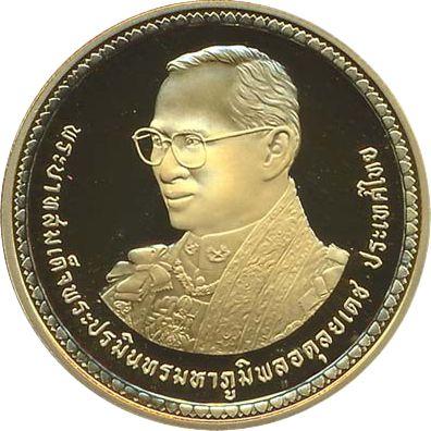 Anverso 16000 Baht BE 2550 (2007) "80 cumpleaños del Rey Rama IX" - valor de la moneda de oro - Tailandia, Rama IX