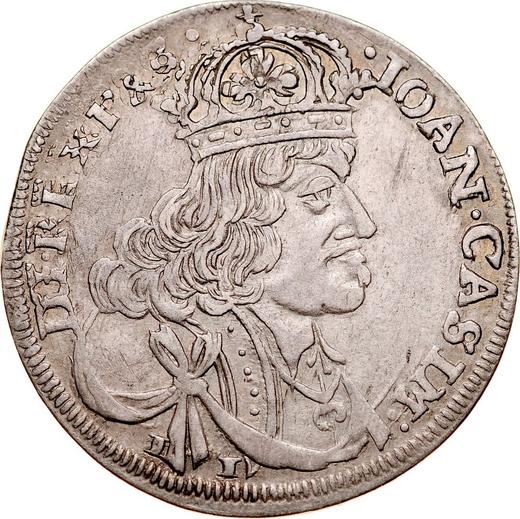 Аверс монеты - Орт (18 грошей) 1656 года IT IC - цена серебряной монеты - Польша, Ян II Казимир