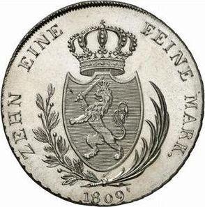 Reverso Tálero 1809 L - valor de la moneda de plata - Hesse-Darmstadt, Luis I
