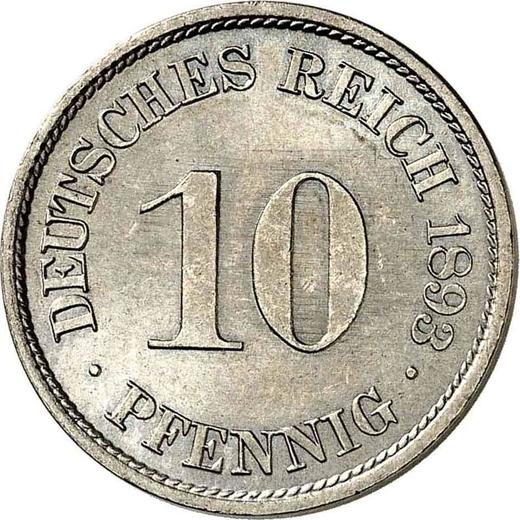 Аверс монеты - 10 пфеннигов 1893 года A "Тип 1890-1916" - цена  монеты - Германия, Германская Империя
