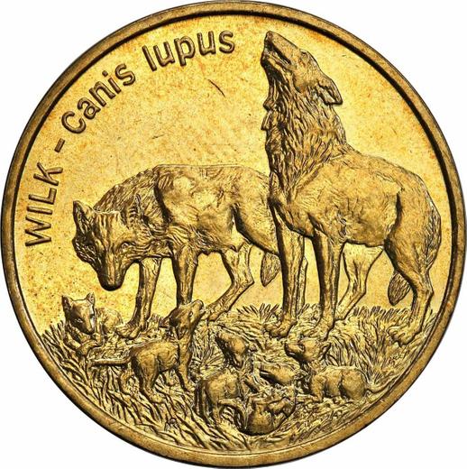 Реверс монеты - 2 злотых 1999 года MW NR "Волк" - цена  монеты - Польша, III Республика после деноминации