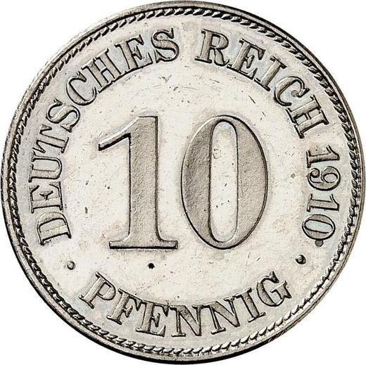 Anverso 10 Pfennige 1910 E "Tipo 1890-1916" - valor de la moneda  - Alemania, Imperio alemán