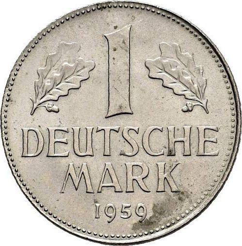 Реверс монеты - 1 марка 1950-2001 года Гурт гладкий - цена  монеты - Германия, ФРГ