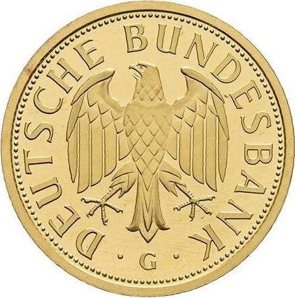 Реверс монеты - 1 марка 2001 года G "Прощальная марка" - цена золотой монеты - Германия, ФРГ