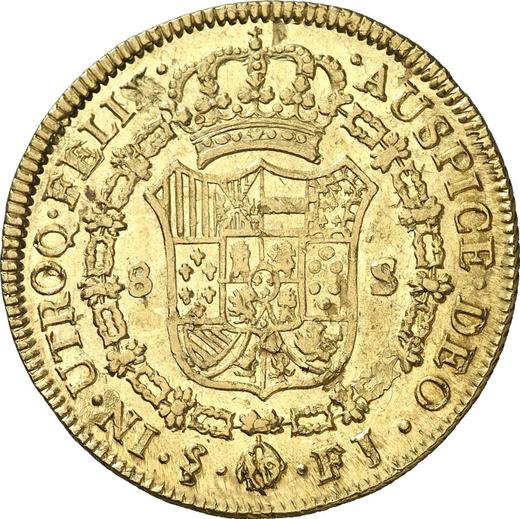 Reverso 8 escudos 1810 So FJ - valor de la moneda de oro - Chile, Fernando VII
