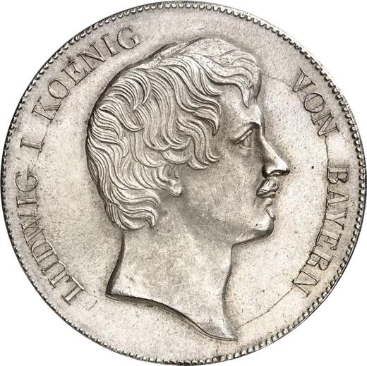 Аверс монеты - Талер 1837 года - цена серебряной монеты - Бавария, Людвиг I