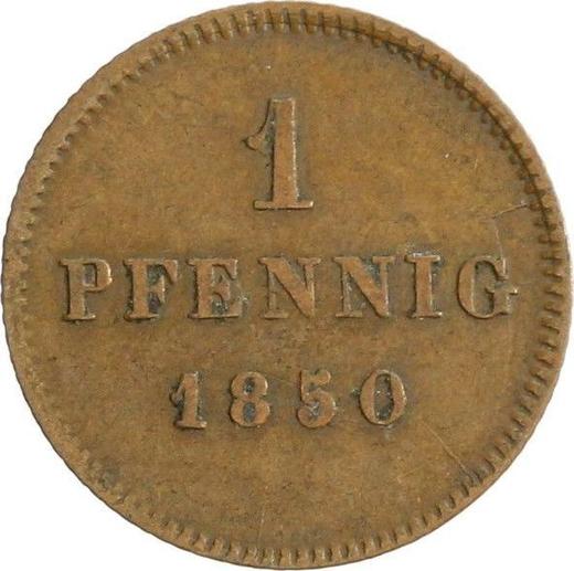 Реверс монеты - 1 пфенниг 1850 года - цена  монеты - Бавария, Максимилиан II
