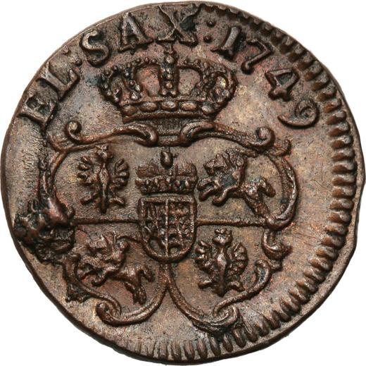 Reverso Szeląg 1749 "de corona" - valor de la moneda  - Polonia, Augusto III