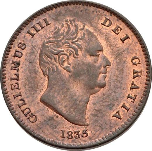 Anverso 1/3 de Farthing 1835 - valor de la moneda  - Gran Bretaña, Guillermo IV
