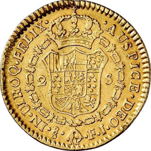 Reverso 2 escudos 1803 So FJ - valor de la moneda de oro - Chile, Carlos IV