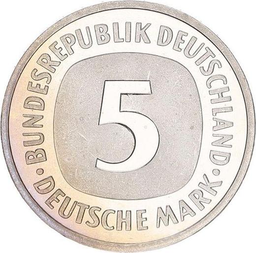 Awers monety - 5 marek 1995 J - cena  monety - Niemcy, RFN