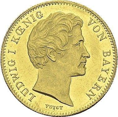 Аверс монеты - Дукат 1844 года - цена золотой монеты - Бавария, Людвиг I