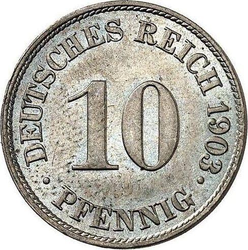 Аверс монеты - 10 пфеннигов 1903 года J "Тип 1890-1916" - цена  монеты - Германия, Германская Империя