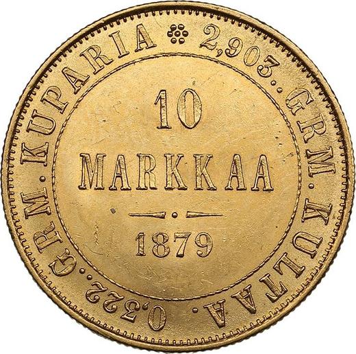 Reverso 10 marcos 1879 S - valor de la moneda de oro - Finlandia, Gran Ducado