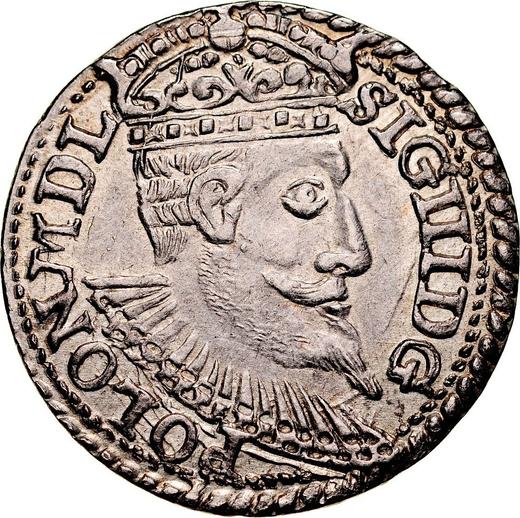 Аверс монеты - Трояк (3 гроша) 1598 года IF "Олькушский монетный двор" - цена серебряной монеты - Польша, Сигизмунд III Ваза