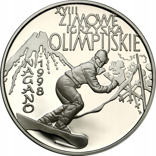 Reverse 10 Zlotych 1998 MW RK "XVIII Olympic Winter Games Nagano 1998" - Silver Coin Value - Poland, III Republic after denomination