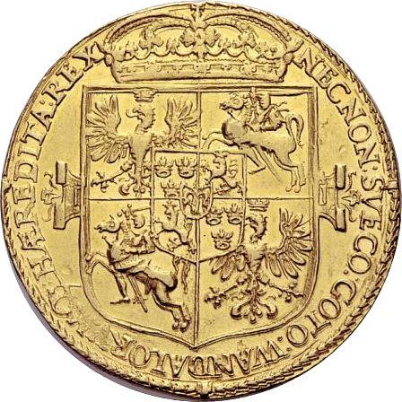 Reverso 10 ducados Sin fecha (1587-1632) "Retrato estrecho sin lechuguilla" - valor de la moneda de oro - Polonia, Segismundo III