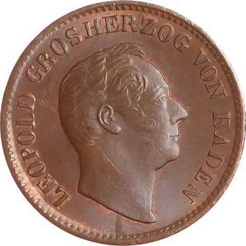 Awers monety - 1 krajcar 1845 "Typ 1845-1852" - cena  monety - Badenia, Leopold
