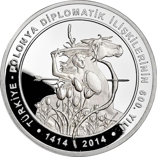 Reverso 20 eslotis 2014 MW "600 aniversario de la diplomacia polaca-turca" - valor de la moneda de plata - Polonia, República moderna