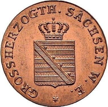 Аверс монеты - 1 пфенниг 1851 года A - цена  монеты - Саксен-Веймар-Эйзенах, Карл Фридрих