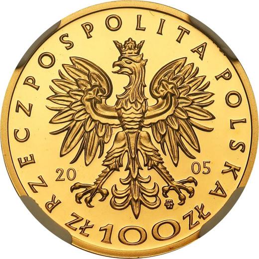 Аверс монеты - 100 злотых 2005 года MW ET "Август II Сильный" - цена золотой монеты - Польша, III Республика после деноминации