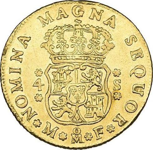 Реверс монеты - 4 эскудо 1749 года Mo MF - цена золотой монеты - Мексика, Фердинанд VI