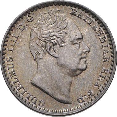 Awers monety - 1 pens 1837 "Maundy" - cena srebrnej monety - Wielka Brytania, Wilhelm IV