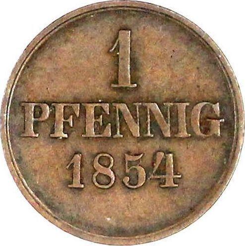 Реверс монеты - 1 пфенниг 1854 года - цена  монеты - Брауншвейг-Вольфенбюттель, Вильгельм