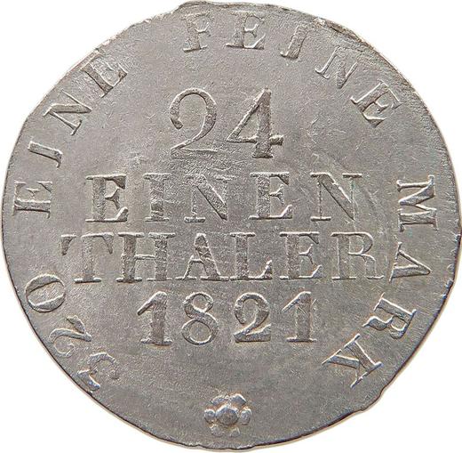 Rewers monety - 1/24 thaler 1821 I.G.S. - cena srebrnej monety - Saksonia-Albertyna, Fryderyk August I