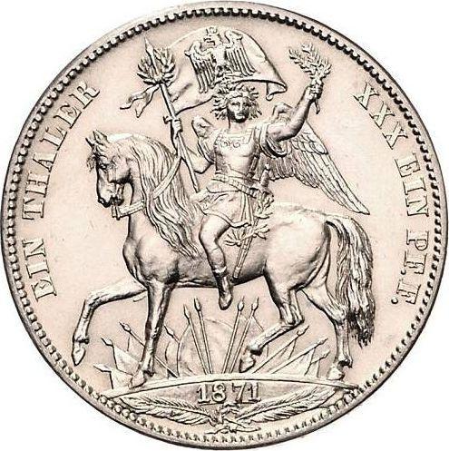 Реверс монеты - Талер 1871 года B "Победа над Францией" - цена серебряной монеты - Саксония-Альбертина, Иоганн