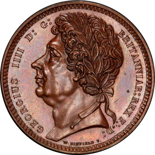 Аверс монеты - Пробная 1/2 кроны (Полукрона) без года (1824-1825) "Работы В. Бинфилда" Медь RU_ESC 2393 - цена  монеты - Великобритания, Георг IV
