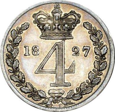 Rewers monety - 4 pensy 1827 "Maundy" - cena srebrnej monety - Wielka Brytania, Jerzy IV