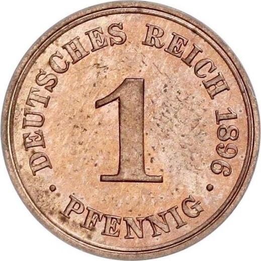 Аверс монеты - 1 пфенниг 1896 года A "Тип 1890-1916" - цена  монеты - Германия, Германская Империя