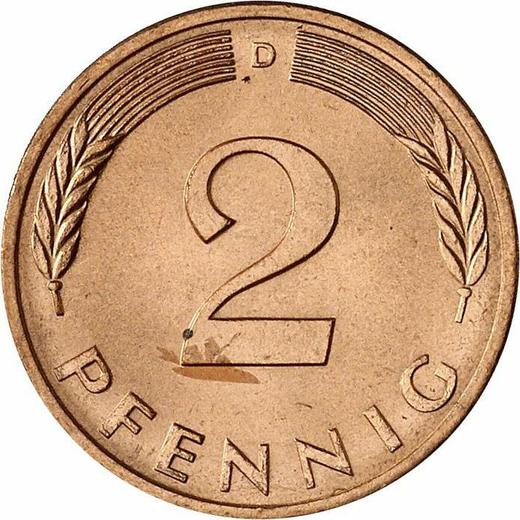 Awers monety - 2 fenigi 1979 D - cena  monety - Niemcy, RFN