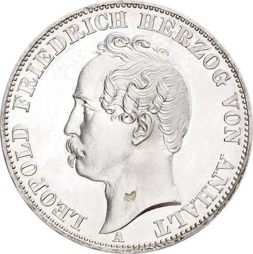Аверс монеты - Талер 1866 года A - цена серебряной монеты - Ангальт-Дессау, Леопольд Фридрих