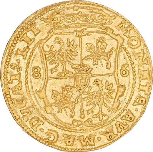 Rewers monety - Dukat 1586 "Litwa" - cena złotej monety - Polska, Stefan Batory