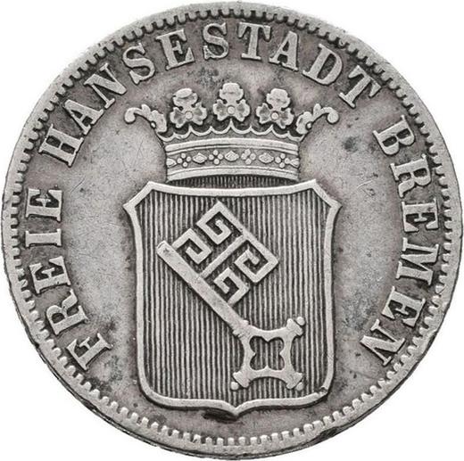 Аверс монеты - 12 гротенов 1860 года - цена серебряной монеты - Бремен, Вольный ганзейский город